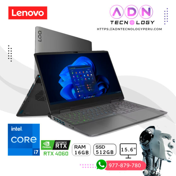 Laptop Lenovo LOQ 15IRH8 Intel Core i7 13700H Ram 16GB Disco 512GB SSD Video Nvidia RTX 4060 8GB 15.6" FHD Windows 11
